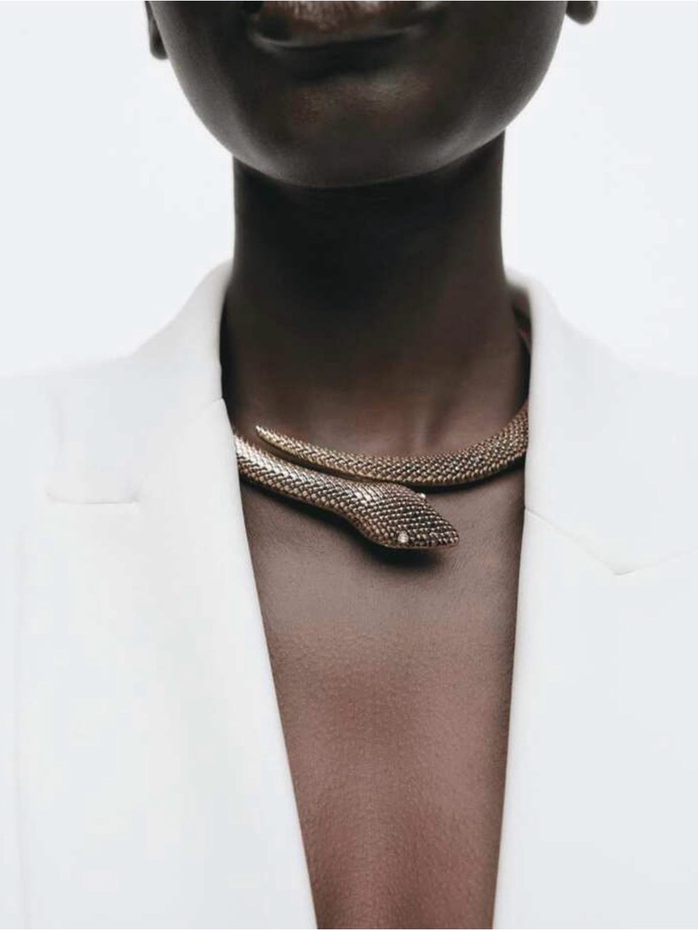 Gold Snake Choker Necklace - Elegant Statement Jewelry